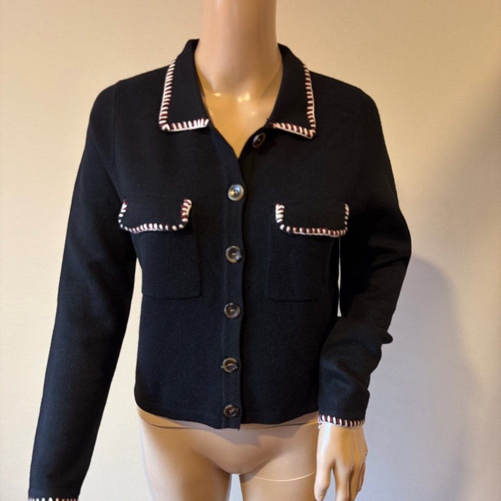 Heartloom Black Cardigan Sweater Size XS